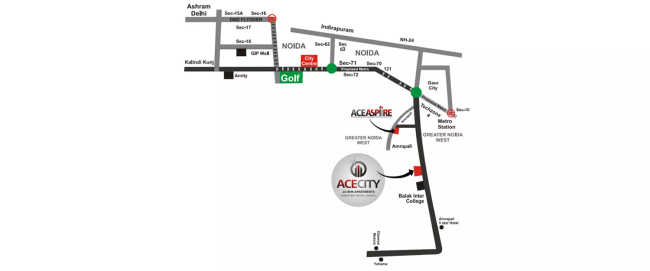 Ace City Sector 1 Greater Noida W - Location Map