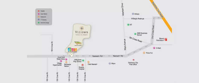 Ajmera Annex Electronic City - Location Map
