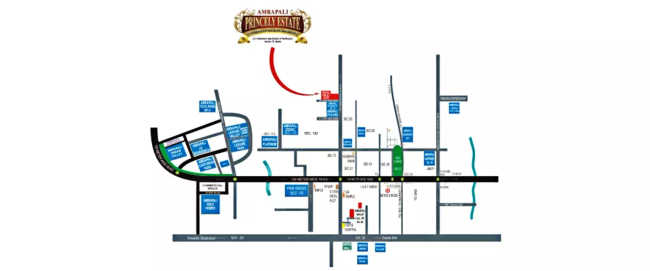 Amrapali Princely Estate Sector 76 - Location Map