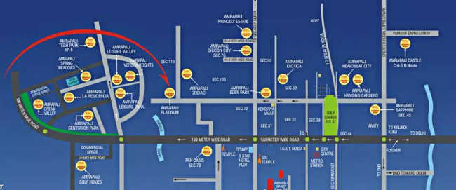 Amrapali Titanium Sector 119 - Location Map