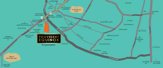 Provident Equinox Sundeck Electronic City - Location Map