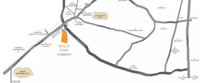 Provident Rays of Dawn Electronic City - Location Map