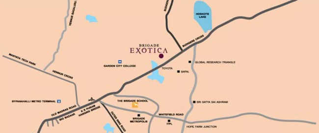 Brigade Exotica Avalahalli - Location Map