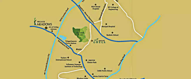 Brigade Meadows Kanakapura - Location Map