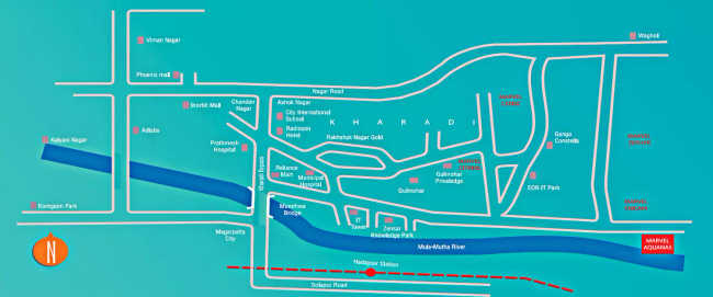 Marvel Aquanas Kharadi - Location Map
