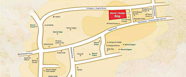Marvel Fria 2 Wagholi - Location Map