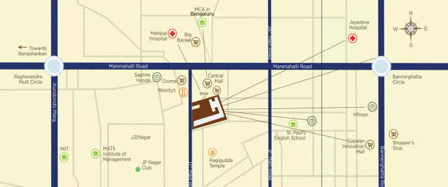 Peninsula Heights JP Nagar - Location Map