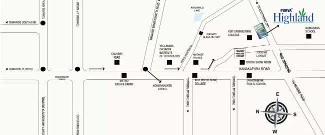 Purva Highland Mallasandra - Location Map