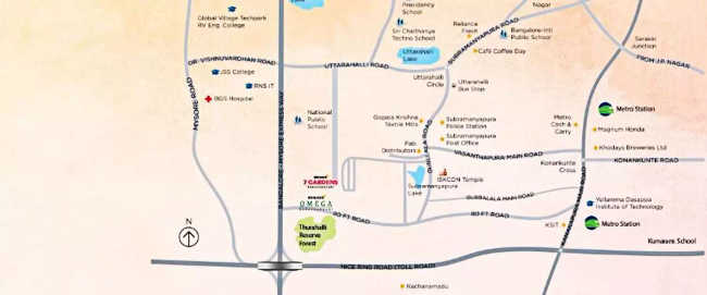 Brigade 7 Gardens Uttarahalli - Location Map
