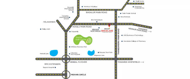 Brigade Bricklane Jakkur - Location Map