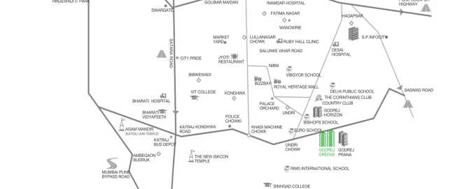 Godrej Greens Undri - Location Map