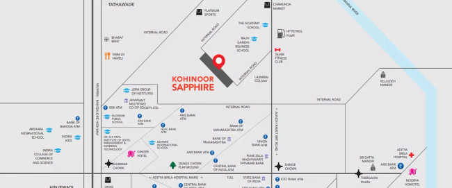 Kohinoor Sapphire Tathawade - Location Map