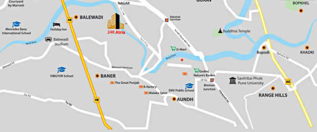 Kolte Patil 24K Atria Pimple Nilakh - Location Map