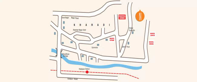 Marvel Cerise Kharadi - Location Map