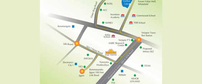 Shriram Smrithi Sarjapura - Location Map