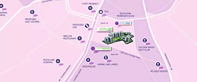 Godrej 101 Sector 79 - Location Map