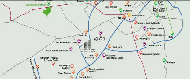 Godrej Air Sector 85 - Location Map
