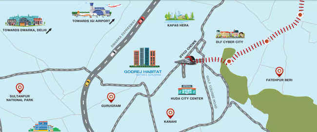 Godrej Habitat Sector 3 - Location Map