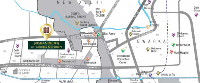 Godrej Meridien Sector 106 - Location Map