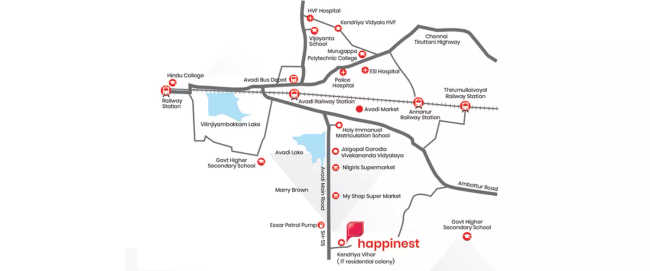 Mahindra Happinest Avadi - Location Map