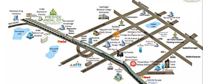 Prestige Jindal City Bagalakunte - Location Map