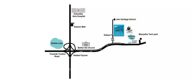 Prestige Misty Waters Hebbal - Location Map