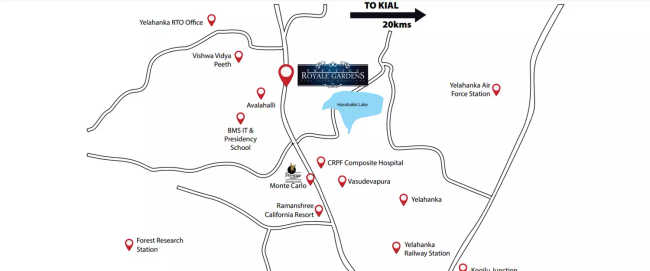 Prestige Royale Gardens Yelahanka - Location Map
