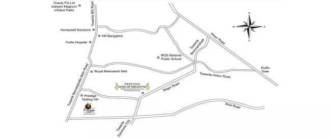 Prestige Song Of The South Yelenahalli - Location Map