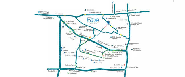 Shriram Blue Krishnarajapura - Location Map