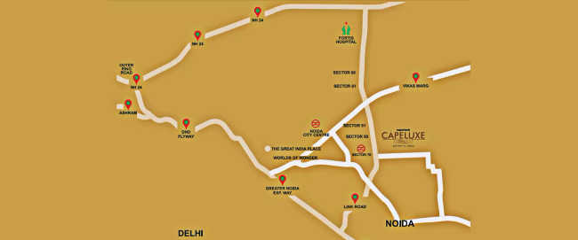 Supertech Capeluxe Sector 74 - Location Map