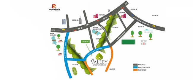 Supertech The Valley Sector 117 - Location Map