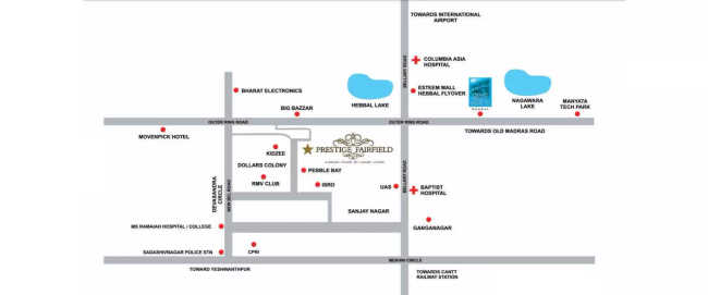 Prestige Fairfield Dollars Colony - Location Map