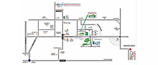 Supertech Ecociti Sector 137 - Location Map