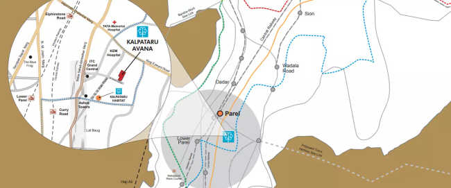 Kalpataru Avana Parel - Location Map
