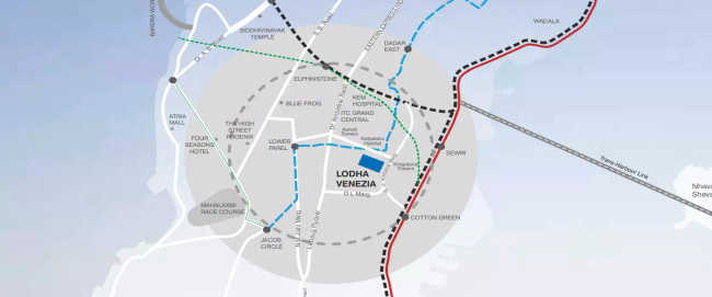 Lodha Venezia Parel - Location Map