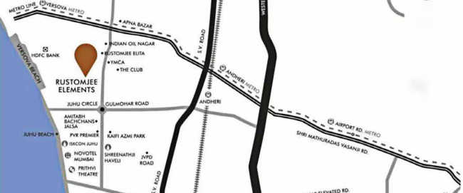 Rustomjee Elements Vile Parle - Location Map