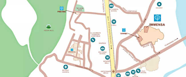 Kalpataru Immensa Kolshet Road - Location Map