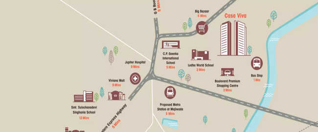 Lodha Casa Viva Majiwada - Location Map