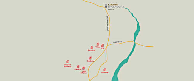 Lodha Splendora Ghodbunder Road - Location Map