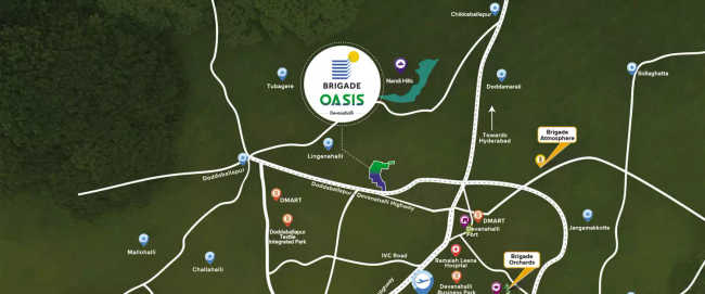 Brigade Oasis Devanahalli - Location Map