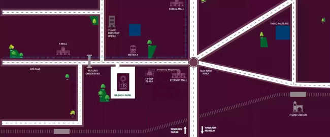 Kashish Park Iris Teen Hath Naka - Location Map