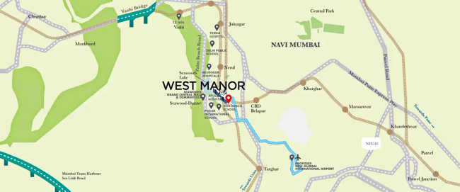 LNT Seawoods West Manor Seawoods - Location Map