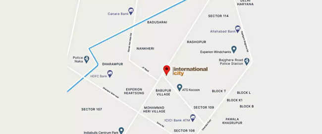 Sobha International City Sector 109 - Location Map