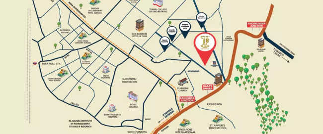 JP The Palace Mira Bhayandar - Location Map