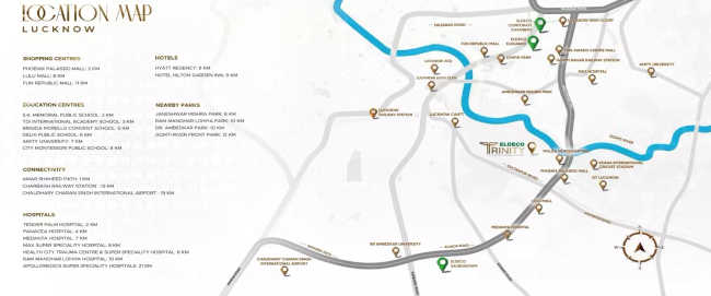 Eldeco Hanging Gardens Shaheed Nagar - Location Map