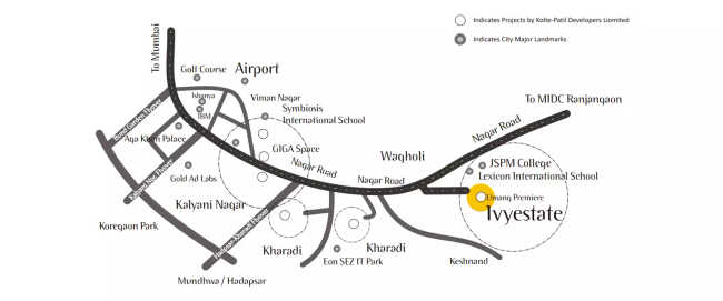 Kolte Patil Umang Premiere Wagholi - Location Map