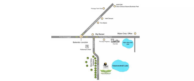 Prestige Ferns Residency Haralur - Location Map