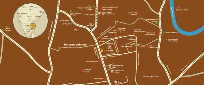 Kalpataru One Crest Nungambakkam - Location Map