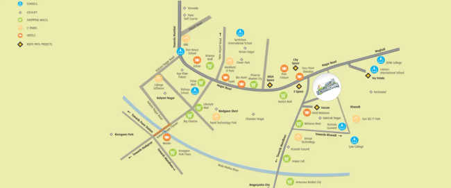 Kolte Patil Downtown Cheryl Kharadi - Location Map