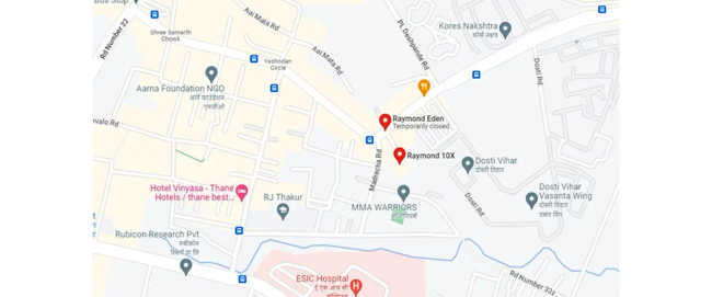 Raymond Eden Pokhran Road 1 - Location Map